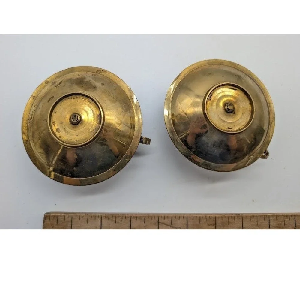2 Set Vintage Brass Pineapple Chamberstick Candle Holders 4